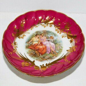 Limoges Loving Women Cherub Footed Tray